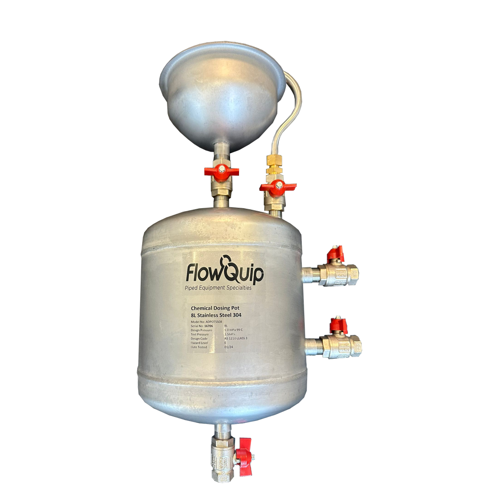 Chemical Dosing Pot Stainless Steel FlowQuip